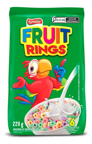 Cereal Matinal Fruit Rings Kisabor Sachê 220gr