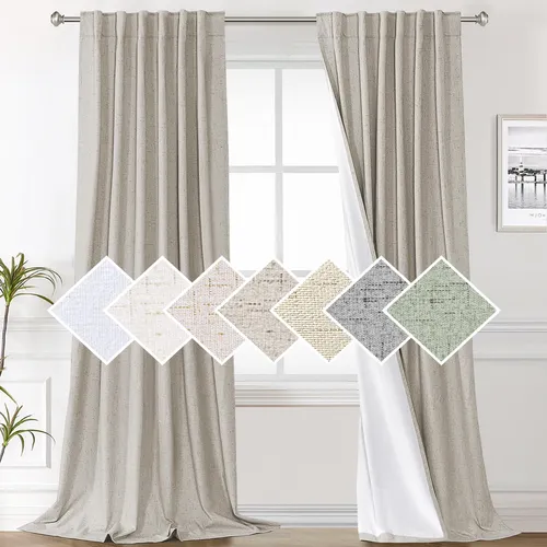 H.versailtex Cortinas Opacas 100% De Lino De Piedra Para Dor