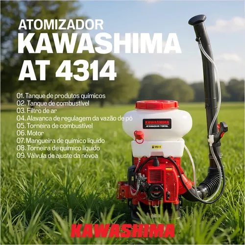 Pulverizador Kawashima 14l Agrícola Costal 41,5cc | MercadoLivre
