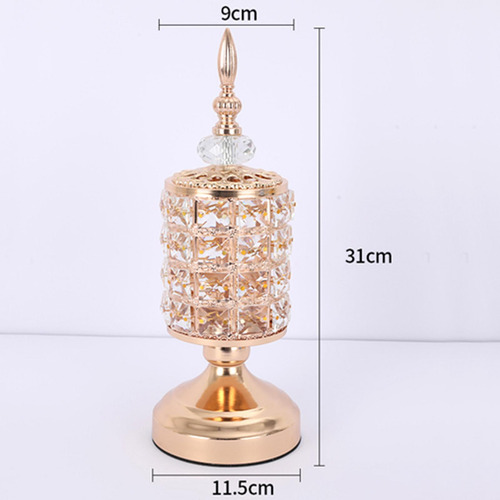 Portavelas De Pilar De Cristal Romántico Para 31 Cm De Alto