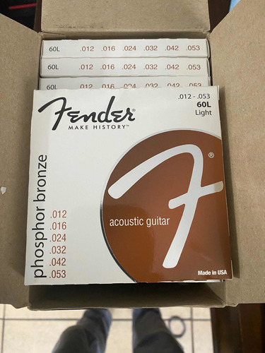 3 Juegos De Cuerdas Fender Acoustic Phosphor Bronce Guitarra