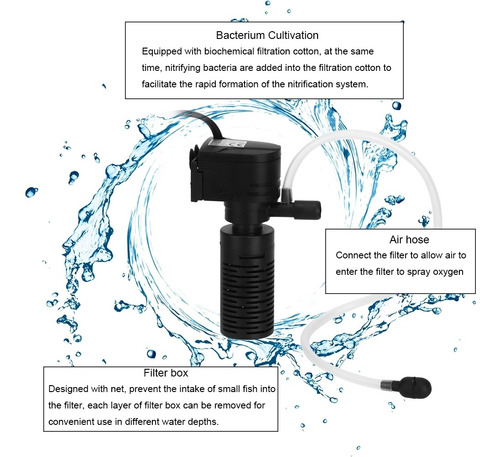 Bomba De Oxígeno Para Pecera De Material Abs, Bomba De Filtr