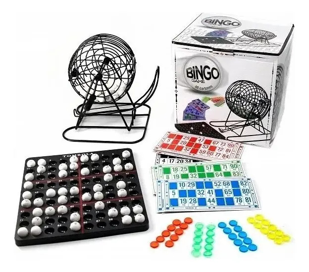 Bingo Con Bolillero Metal Faydi 48 Cartones Juego De Mesa Familiar