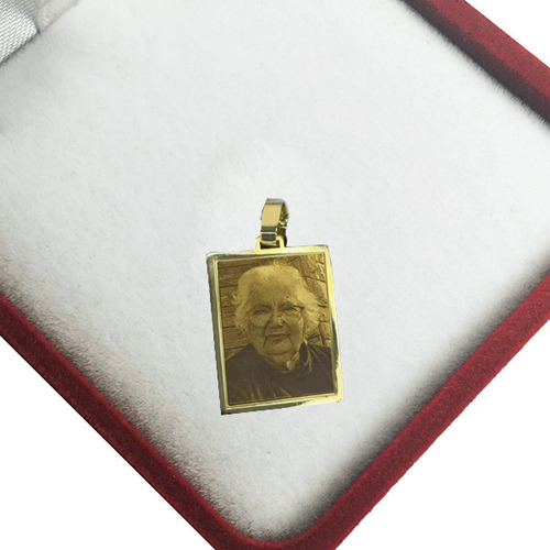 Dije Foto Medalla Oro 18 K Grabá Tu Imagen Personalizada No2 Dorado