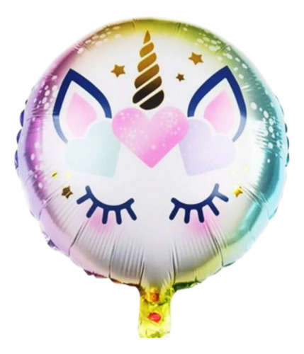 Globo Metálico Unicornio 18  Paq De 10 Piezas Helio Aire