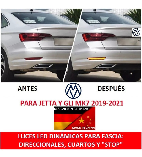 Luces Led Dinámicas Reflejantes Traseros Jetta Mk7 2019-22