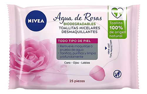 Toallitas Desmaquillantes Nivea Agua De Rosas