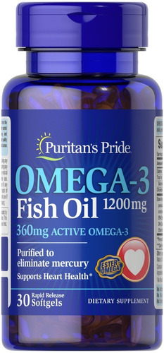 Puritan's Pride | Omega 3 Fish Oil | 1200mg | 30 Softgels