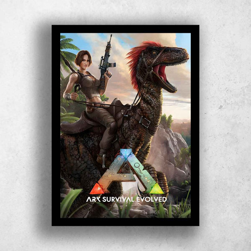 Quadros Decorativos Game Ark Survival Evolved Ark Survival Evolved 02 Preto