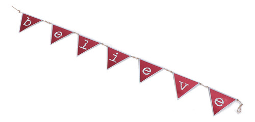 Bandeira De Flâmula De Natal Metal Rustic Believe Bunting Fl