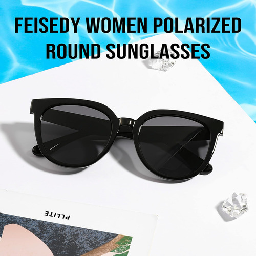 Feisedy Gafas De Sol Para Mujer, Gafas De Sol Redondas Polar