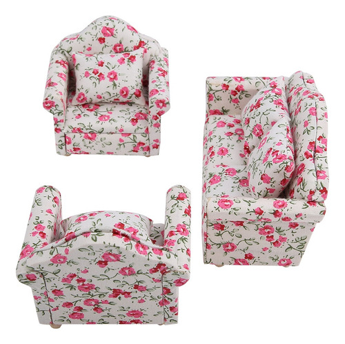 Set De Sofás Con Estampado De Flores 1/12 #2