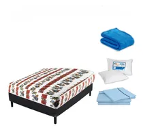 Comprar Colchónes + Base Somier 2 Plz + Almohadas+ Juego De Sabanas