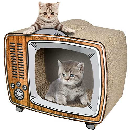Fluffydream Tv Rascador Para Gatos, Cama De Cartón Para Saló
