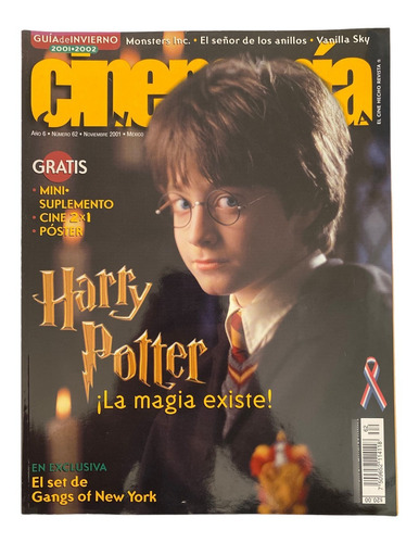 Revista Cinemania #62 Harry Potter Noviembre 2001 Año 6
