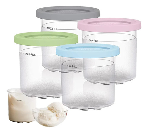 4 Contenedores Ninja Creami Contenedores Helado Con Tapas