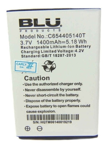 Bateria Pila Blu Dash 3.5 D160 D161 D170 C654804130t