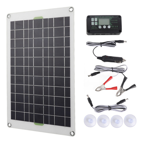 Cargador De Panel Solar De 50 W, Silicio Monocristalino, Car