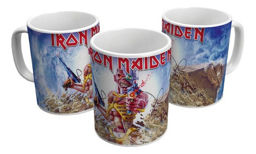 Trooper Caneca Em Porcelana Iron Maiden Heavy Metal