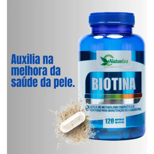 Biotina Cabelo Unhas Vitaminas 120 Capsulas 3unid