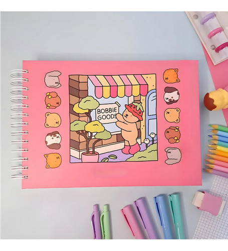 Livro Colorir Bobbie Goods Capa Dura Com Desenhos Variados E Detalhados - Ideal Para Relaxamento, Combater O Estresse E Estimular A Criatividade! Um Presente Incrível Para Crianças E Adultos Boobie