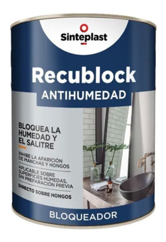 Recublock Pintura Antihumedad 1 Lt Blanco Sinteplast