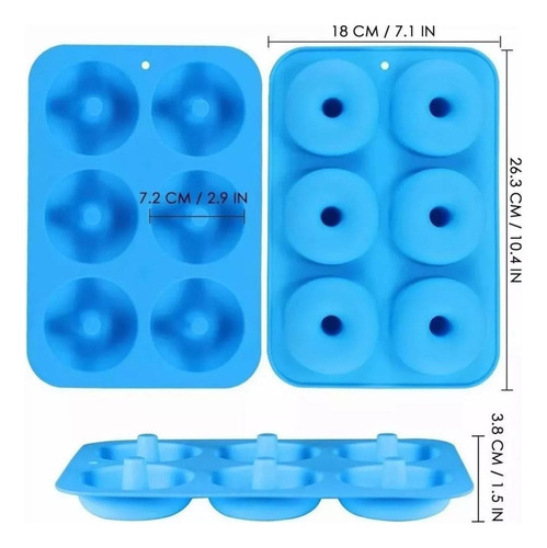 Y Molde Silicona 6 Cavidades Mini Donas Rosquillas