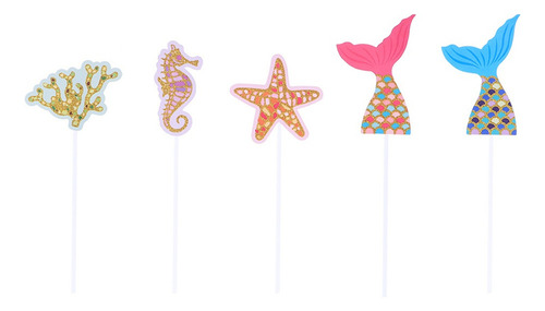 Decoraciones Doradas Para Tartas Con Forma De Cola De Sirena