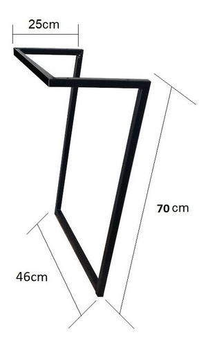 Pé Base Metal Aço Tubolar Escrivaninha Quadrado Retangular