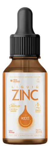 Zinco Líquido Sabor Morango Com 30ml - True Source
