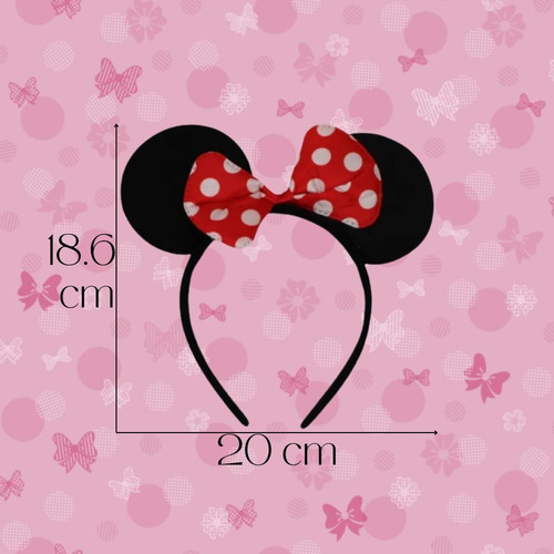 3 Diademas De Mimi Minnie Mouse Moño Rojo Fiesta
