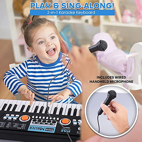 Pyle, Eléctrico 49 Teclas, Teclado De Piano De Karaoke Music