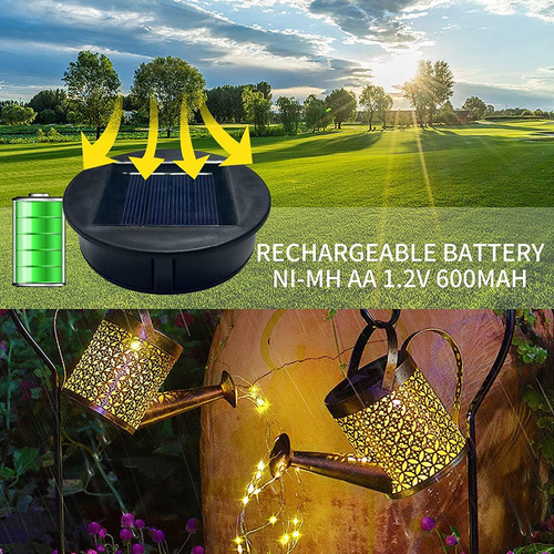 Luces Solares Colgantes Con 90 Led Para Regadera Exterior (b