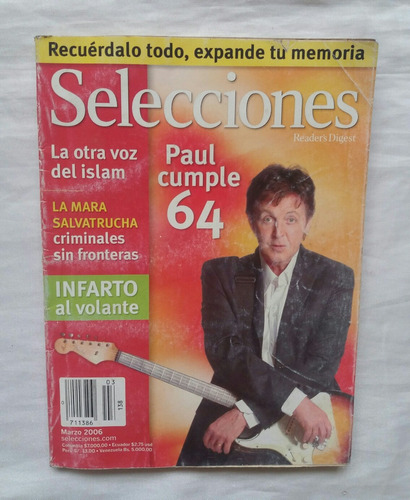 Paul Mccartney Revista Selecciones 2006