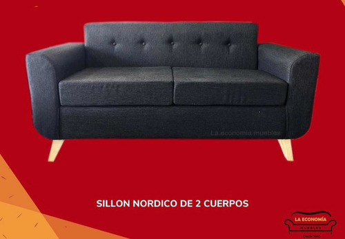 Sillón Nórdico De 2 Cuerpos Resp Capitonne Telas A Rleccion