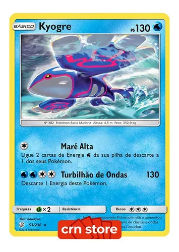 Kit Carta Pokémon Lendários Rayquaza Groudon Kyogre com Lote 50 Cartinhas  Originais