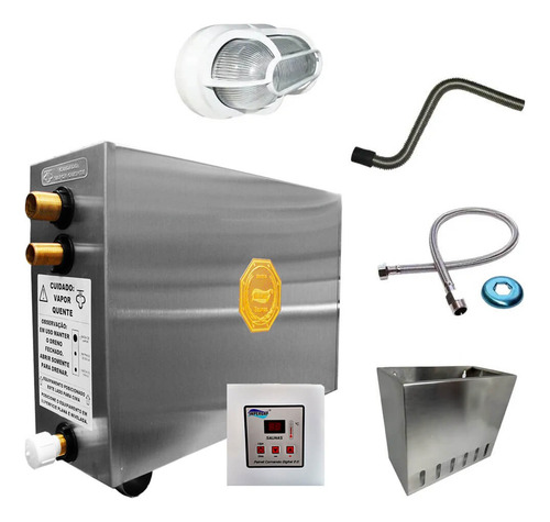 Kit Sauna Impercap 6kw 220 Bif + Tubo + Luminária + Cesto