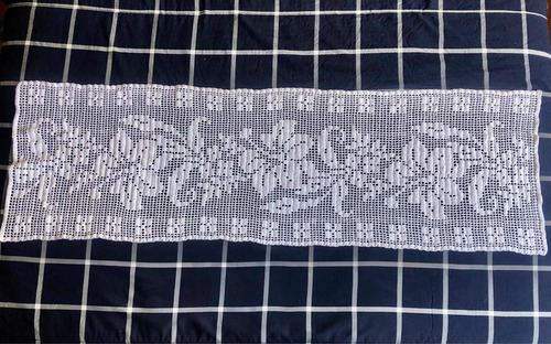 Camino De Mesa Tejido Con Hilo Crochet Mercerizado 140x42cm