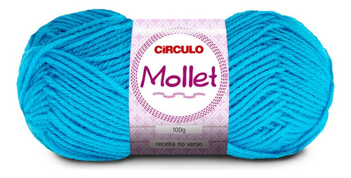 Fio Lã Mollet Círculo Para Crochê Tricô Novelo Com 100g 200m Cor Turquesa 2194 - Lã Mollet