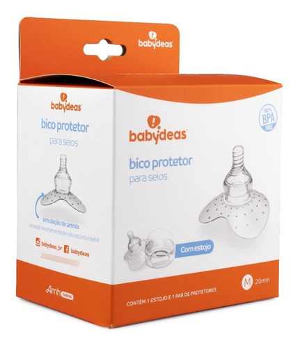 Kit Com 02 Bicos Protetores Para Seios Babydeas Com Estojo