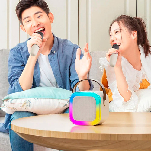 Bocina Bluetooth Con Microfono Led Portatíl Color Negro