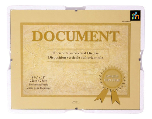 Marco Recuadro Para Documentos Diplomas Con Vidrio Color Negro Liso