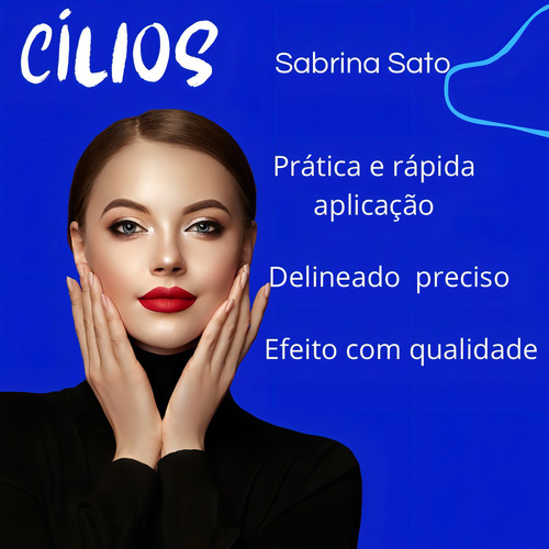 Kit De Cílios Postiço Sabrina Sato Com Tesoura E Pinça
