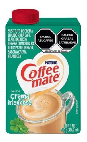Sustituto Crema Para Cafe Coffee Mate Crema Irlandesa 530g