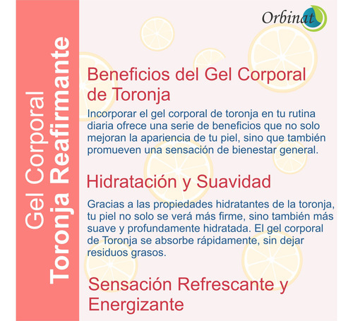 Gel Corporal Reafirmante De Toronja Orbinat 1l Toronja