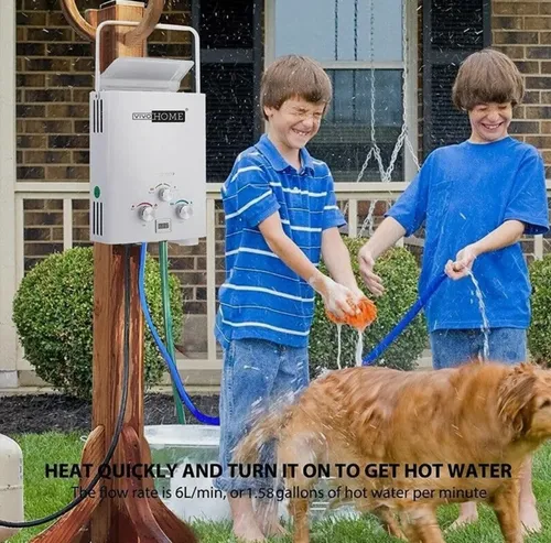 Calentador De Agua Portatil A Gas Propano 6 L / Min 65°c