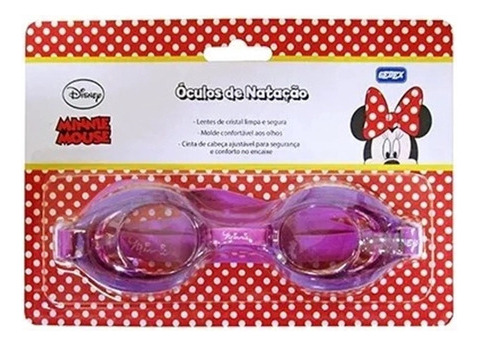 Óculos De Natação Infantil Minnie Mouse Piscina Mar Meninas Cor Violeta