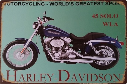 Carteles Chapa Vintage Harley Davidson Garage Motos 30x20