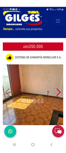 Departamento De Dos Amplios Ambientes Contrafrente