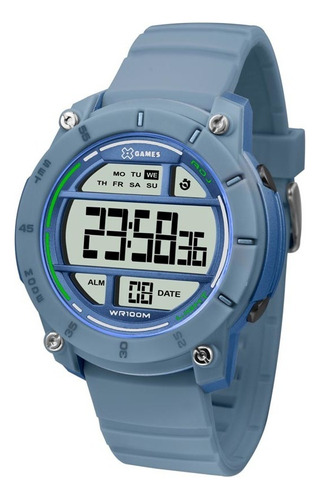 Relógio X-games Unissex Digital Esportivo Xmppd523 Azul Cor do fundo Positivo
